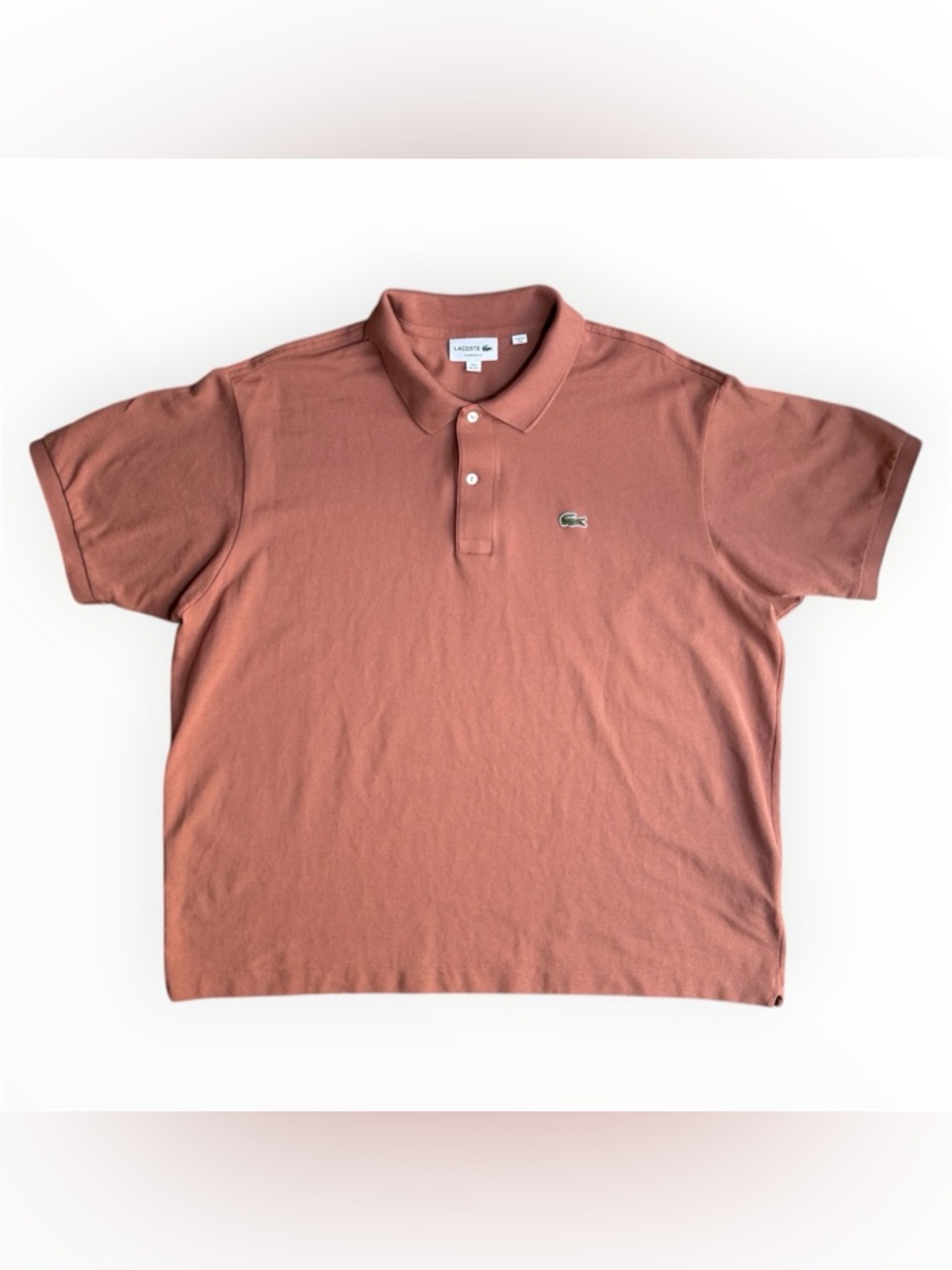 Lacoste Polo Shirt Mens 3XL Classic Fit Short Sleeve Crocodile Logo Terracotta l